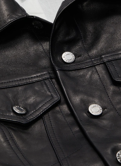 Shop Helmut Lang 'femme' Leather Trucker Jacket