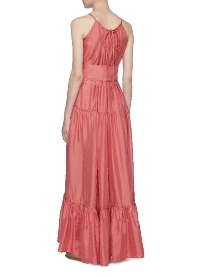 Shop Kalita 'genevieve' Belted Ruched Tiered Maxi Dress