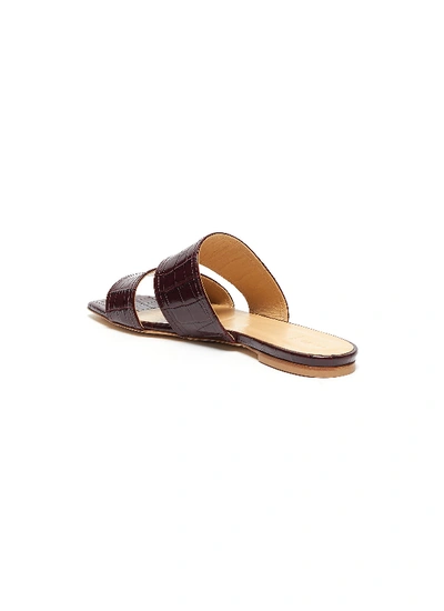 Shop Aeyde 'mattea' Croc Embossed Leather Slide Sandals