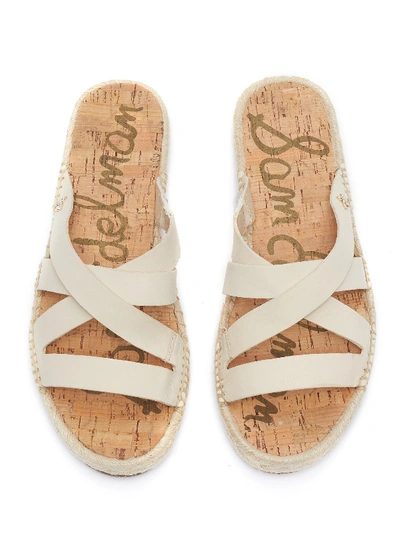 Shop Sam Edelman 'averie' Strappy Leather Espadrille Slide Sandals In Ivory