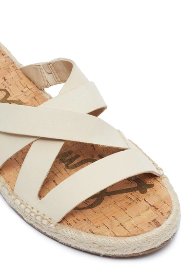 Shop Sam Edelman 'averie' Strappy Leather Espadrille Slide Sandals In Ivory