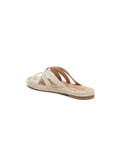 Shop Sam Edelman 'averie' Strappy Leather Espadrille Slide Sandals In Ivory