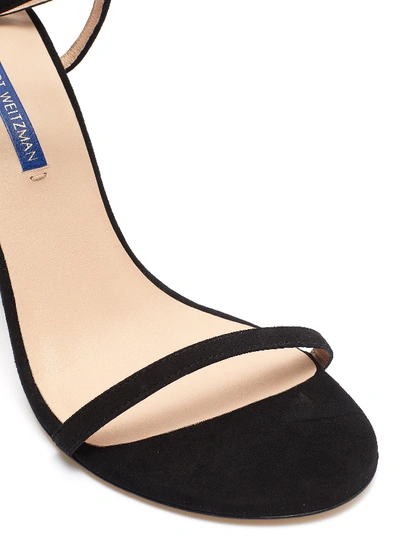Shop Stuart Weitzman 'merinda' Crisscross Ankle Strap Suede Sandals In Black