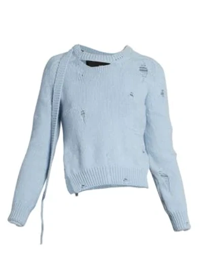 Shop Marc Jacobs The Worn & Torn Sweater In Pale Blue
