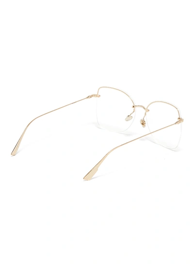 Shop Dior 'stellaire' Rimless Metal Cat Eye Optical Glasses