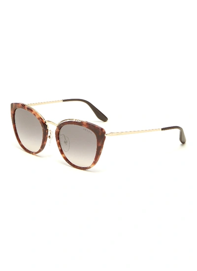 Shop Prada Tortoiseshell Acetate Rim Metal Cat Eye Sunglasses