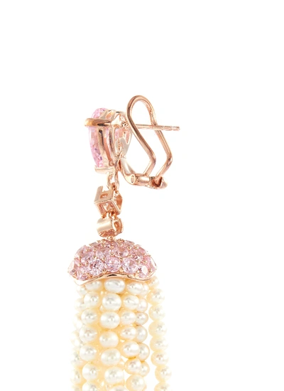 Shop Anabela Chan Diamond Gemstone Freshwater Pearl Tassel Earrings In Multi-colour