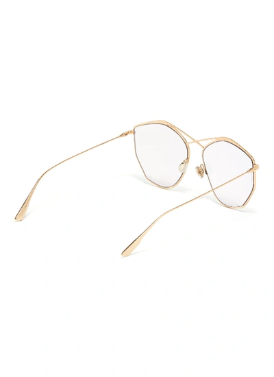 Shop Dior ' Stellaire 4' Mirror Metal Oversized Geometric Frame Sunglasses In Metallic
