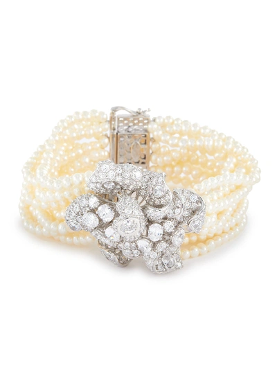 Shop Anabela Chan 'bloomingdale' Diamond Freshwater Pearl Multi Chain Bracelet In Multi-colour