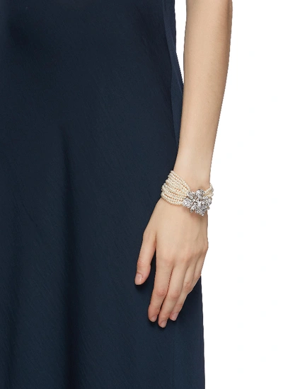 Shop Anabela Chan 'bloomingdale' Diamond Freshwater Pearl Multi Chain Bracelet In Multi-colour