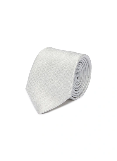 Shop Lanvin Lattice Jacquard Silk Tie In Off-white