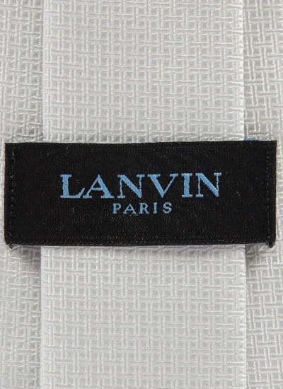 Shop Lanvin Lattice Jacquard Silk Tie In Off-white