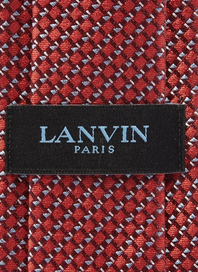 Shop Lanvin Geometric Jacquard Silk Tie In Red