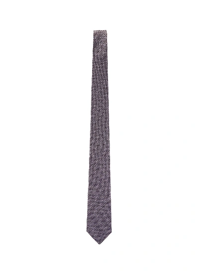 Shop Lanvin Geometric Jacquard Silk Tie In Purple