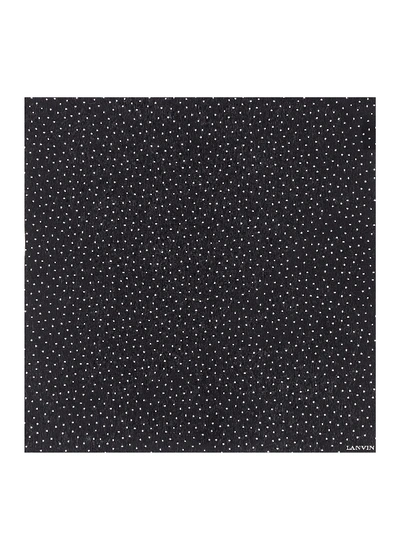 Shop Lanvin Dot Print Silk Pocket Square In Black / White