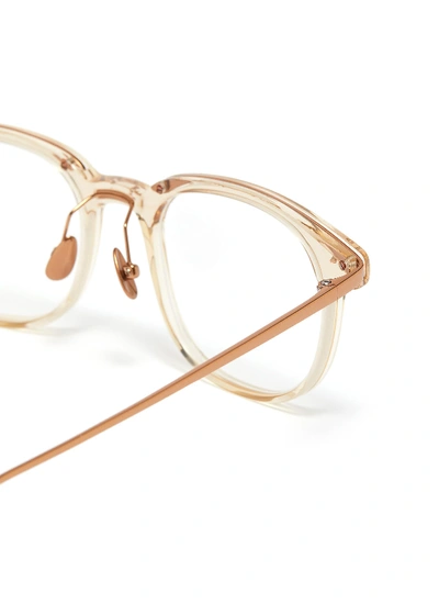 Shop Linda Farrow Acetate Rim Metal Square Optical Glasses