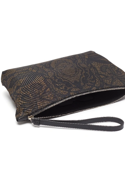 Shop Alexander Mcqueen Skull Lace Print Pouch