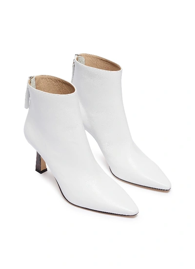 Shop Wandler 'lina' Python Embossed Heel Leather Ankle Boots In White