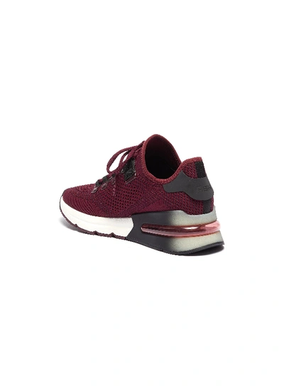 Shop Ash 'krush Bis' Knit Sneakers In Bordeaux / Light Bordeaux / Black