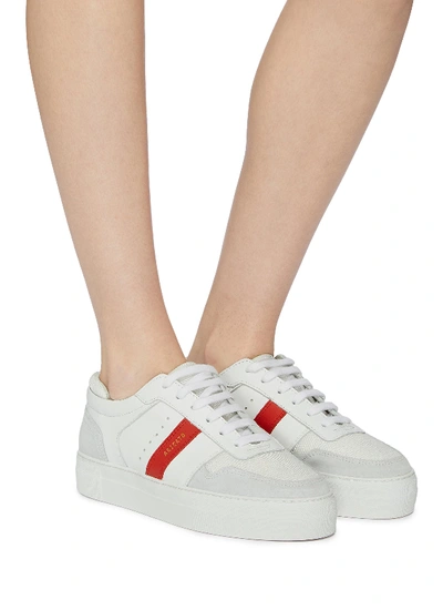 Shop Axel Arigato 'platform' Contrast Stripe Patchwork Sneakers In White