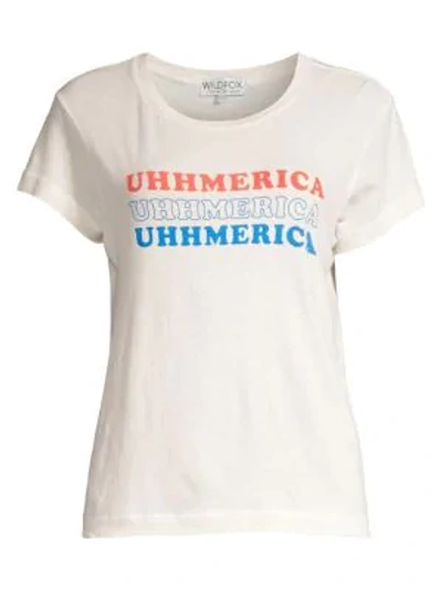 Shop Wildfox Uhmerica Graphic Tee In Vintage Lace