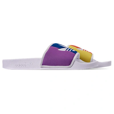Shop Adidas Originals Adidas Men's Adilette Pride Slide Sandals In White Size 10.0