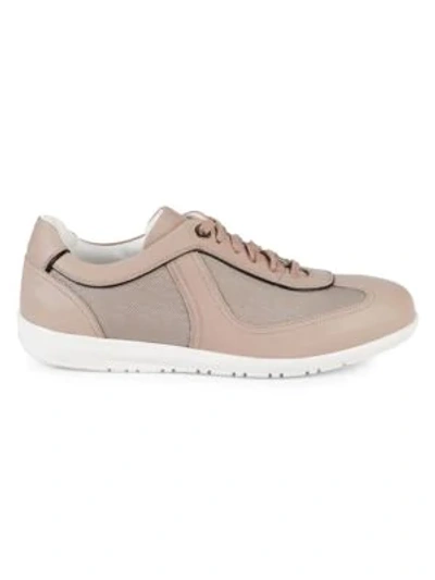 Shop Canali Low-top Leather Sneakers In Pink