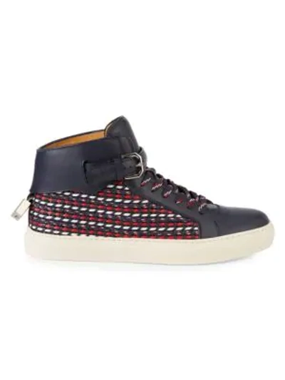 Shop Buscemi Ocean Weave High-top Sneakers In Navy