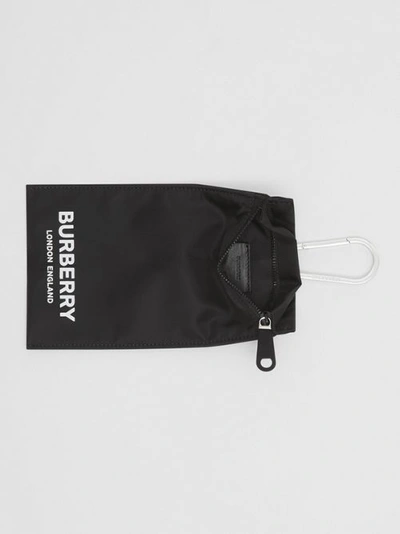 Shop Burberry Logo Print Nylon Phone Case In Black