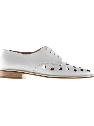 Robert Clergerie Punch Hole Lace-up Shoes In White