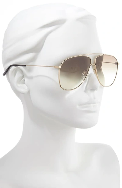 Shop Gucci 63mm Oversize Aviator Sunglasses In Shny Endura Gld/brn Grad