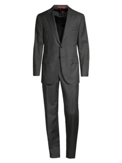 Shop Isaia Regular-fit Classic Wool Suit In Grey