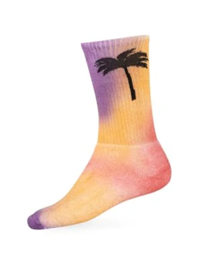 Shop Palm Angels Sunsent Tie-dye Socks In Sunset Black