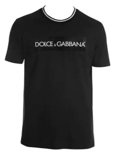 Shop Dolce & Gabbana Shiny Logo Tape T-shirt In Black