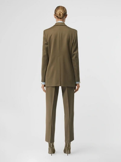 Shop Burberry Press-stud Wool Twill Tailored Jacket In Warm Taupe