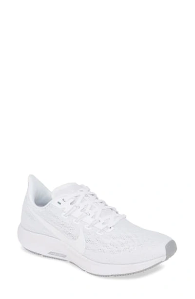 Shop Nike Air Zoom Pegasus 36 Running Shoe In White/ White/ Half Blue/ Grey