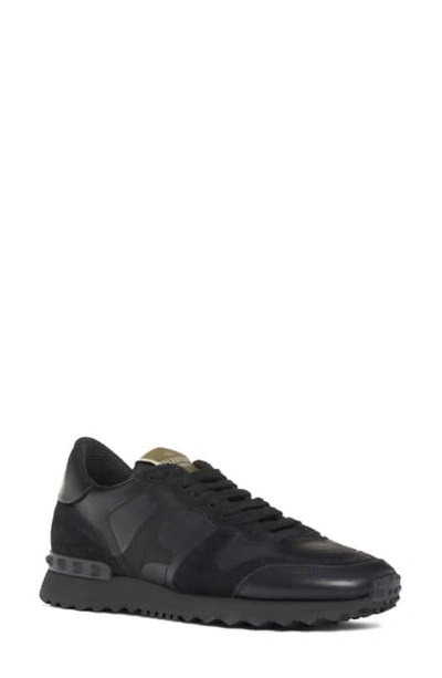 Shop Valentino Rockrunner Sneaker In Black