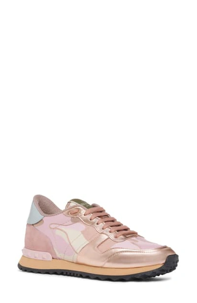 Shop Valentino Rockrunner Sneaker In Rose