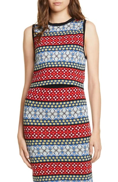 Shop Alice And Olivia Coryn Sleeveless Knit Top In Multi