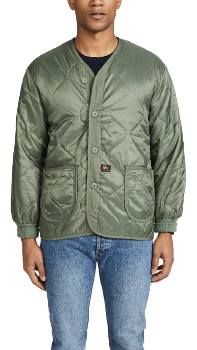 Shop Alpha Industries Als/92 Jacket Liner In Olive Green