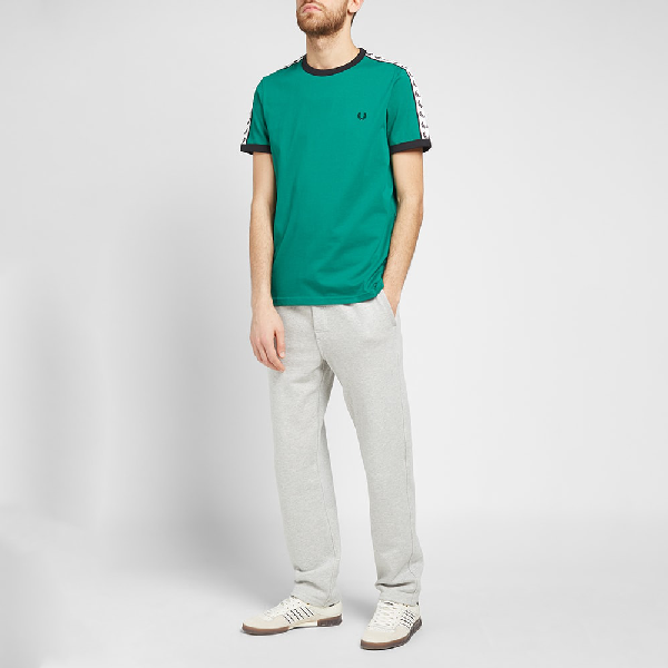 Fred Perry Authentic Taped Ringer Tee In Green | ModeSens