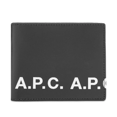 Shop Apc A.p.c. Logo Billfold Wallet In Black