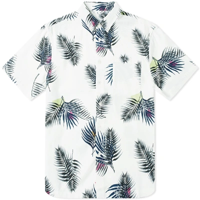 Shop Saturdays Surf Nyc Saturdays Nyc Short Sleeve Bruce Peak Palm Shirt In White