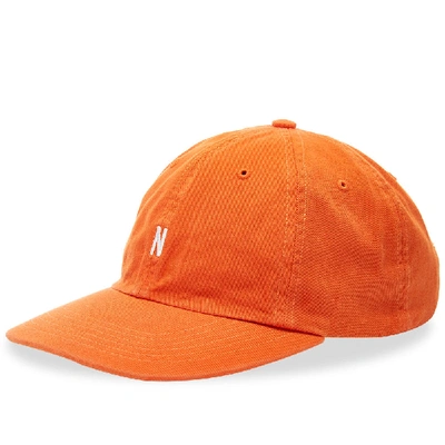 Shop Norse Projects Light Twill Sports Cap In Orange