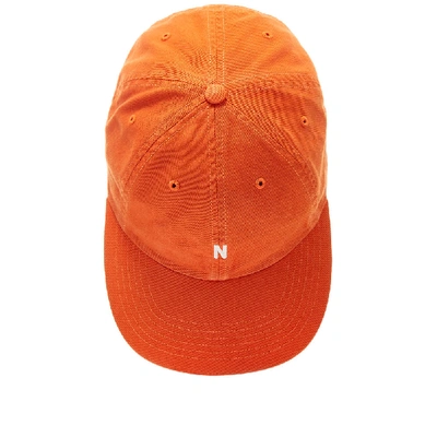 Shop Norse Projects Light Twill Sports Cap In Orange
