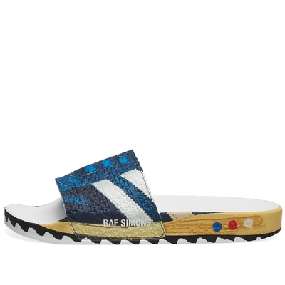 Shop Adidas Consortium Adidas X Raf Simons L.a. Adilette In Blue