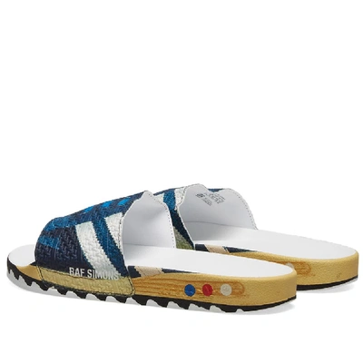 Shop Adidas Consortium Adidas X Raf Simons L.a. Adilette In Blue