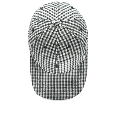 Shop Norse Projects Gingham Sports N Logo Cap In Blue