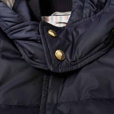 Shop Thom Browne 4 Bar Hooded Jacket Down Jacket In Blue