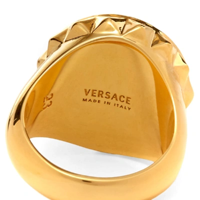 Shop Versace Medusa Head Sovereign Ring In Gold